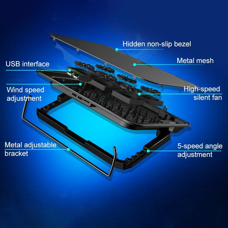 Silent Six-fan Cooling Holder for Notebook Computers - Lvory