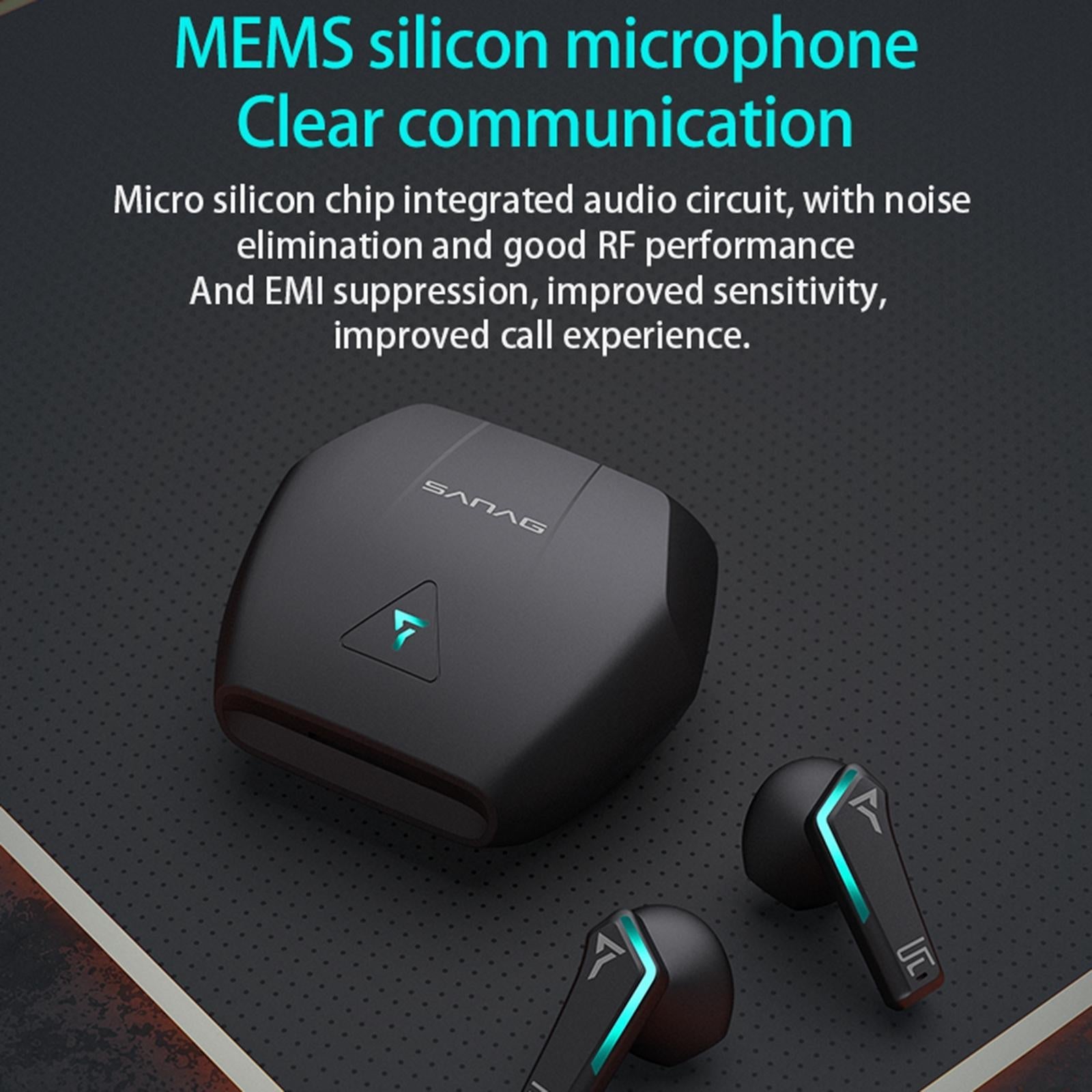 Wireless Bluetooth Gaming Headset with Noise Reduction - Black