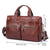 Large Capacity Retro Cowhide Briefcase - Coffee