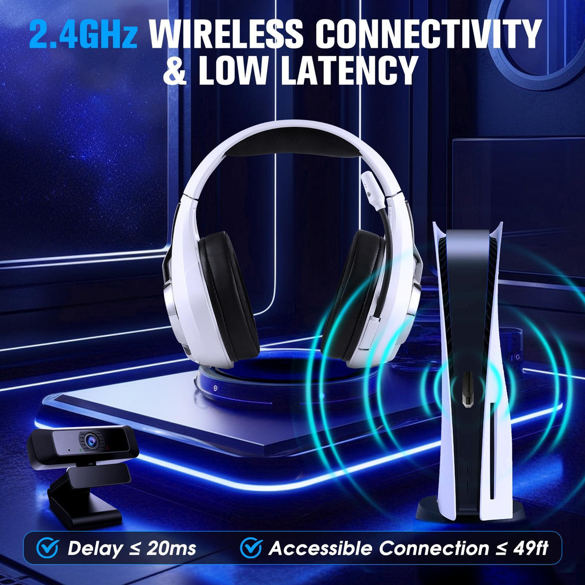 Gs400 Tri-Mode Gaming Headset Bluetooth / Wired