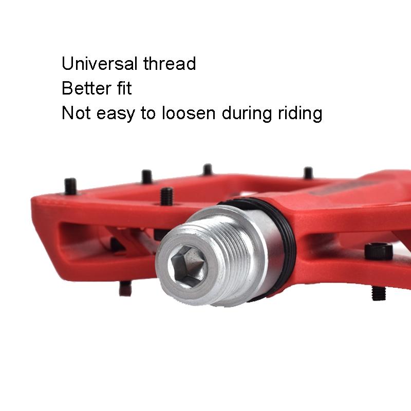 Non-Slip Nylon Fiber Mountain Bike Pedal Black - Red