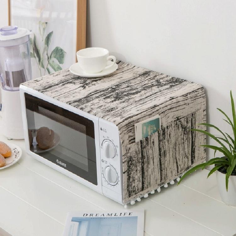 Universal Cotton Linen Microwave Dust Cover - Gray Arrow