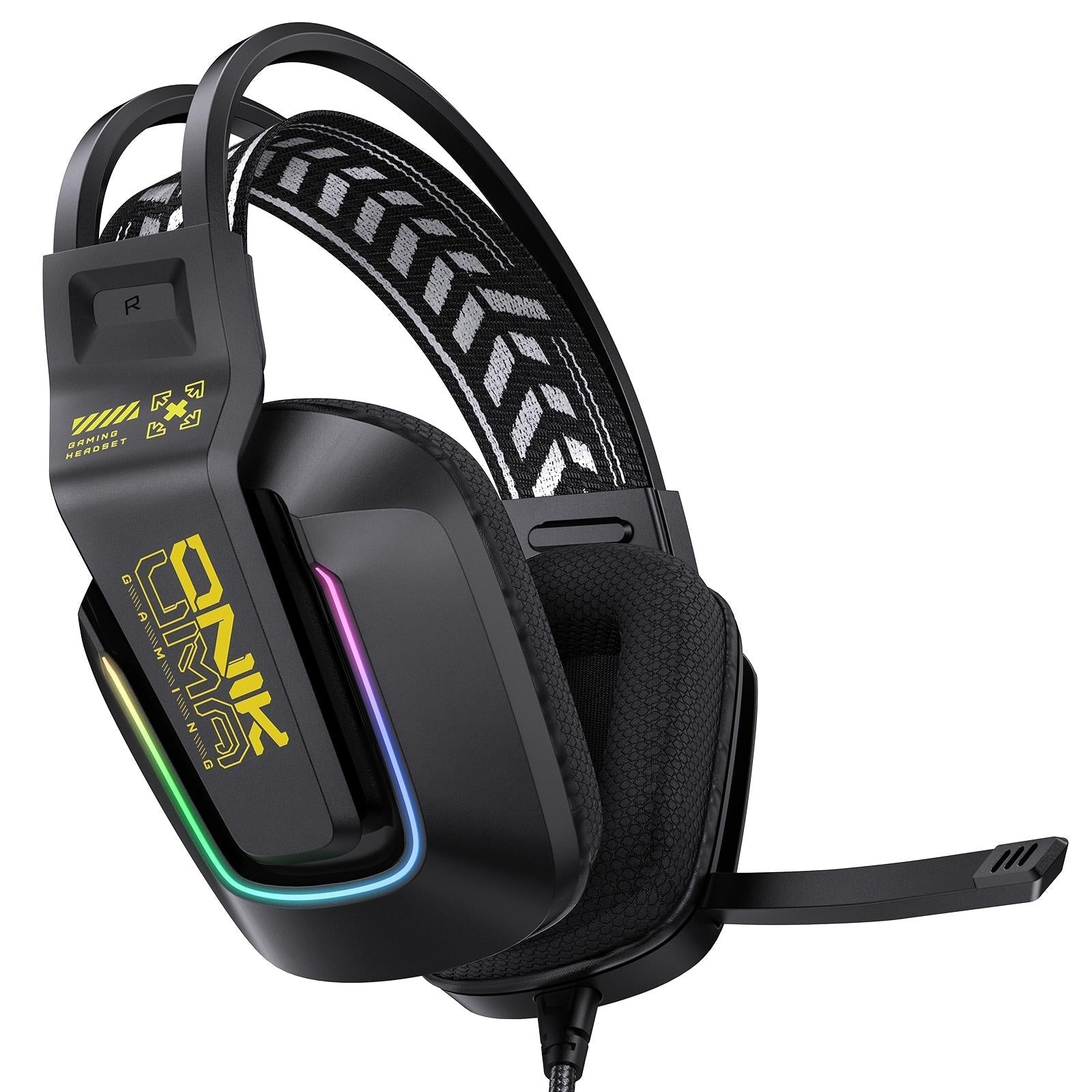 Rgb Gaming Headset With Microphone 2.2M Length - Black