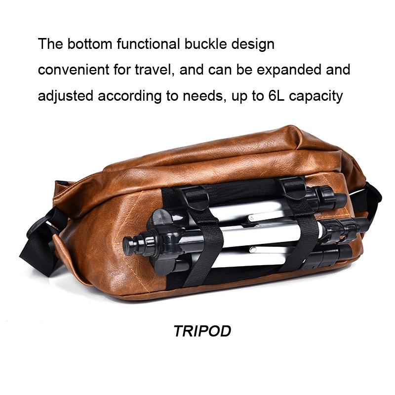 Compact Single Shoulder Crossbody Backpack For Men - Black