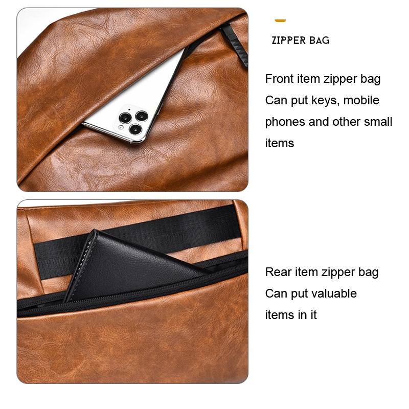 Compact Single Shoulder Crossbody Backpack For Men - Black