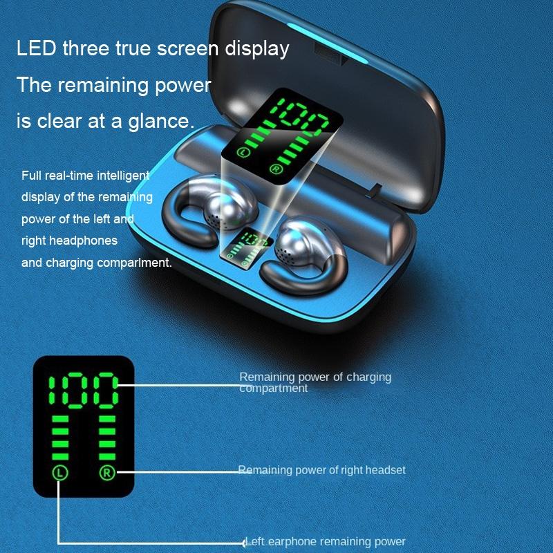 Wireless Bone Conduction Earphones with Noise Reduction - Black