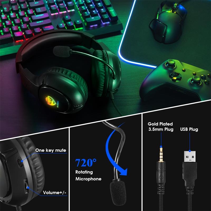 S20 Rgb Gaming Headset With Mic Black