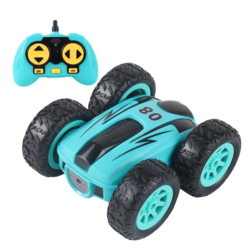 Double Sided 2.4g Mini Rc Car - High Speed Remote Control Toy - English Box 08 Blue