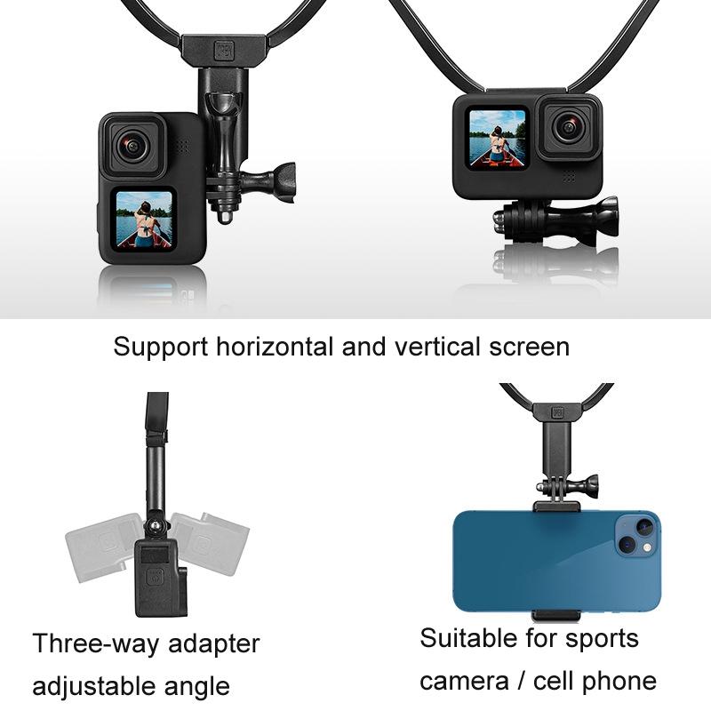 Neck Mount For Sports Camera And Cell Phone Vlogging