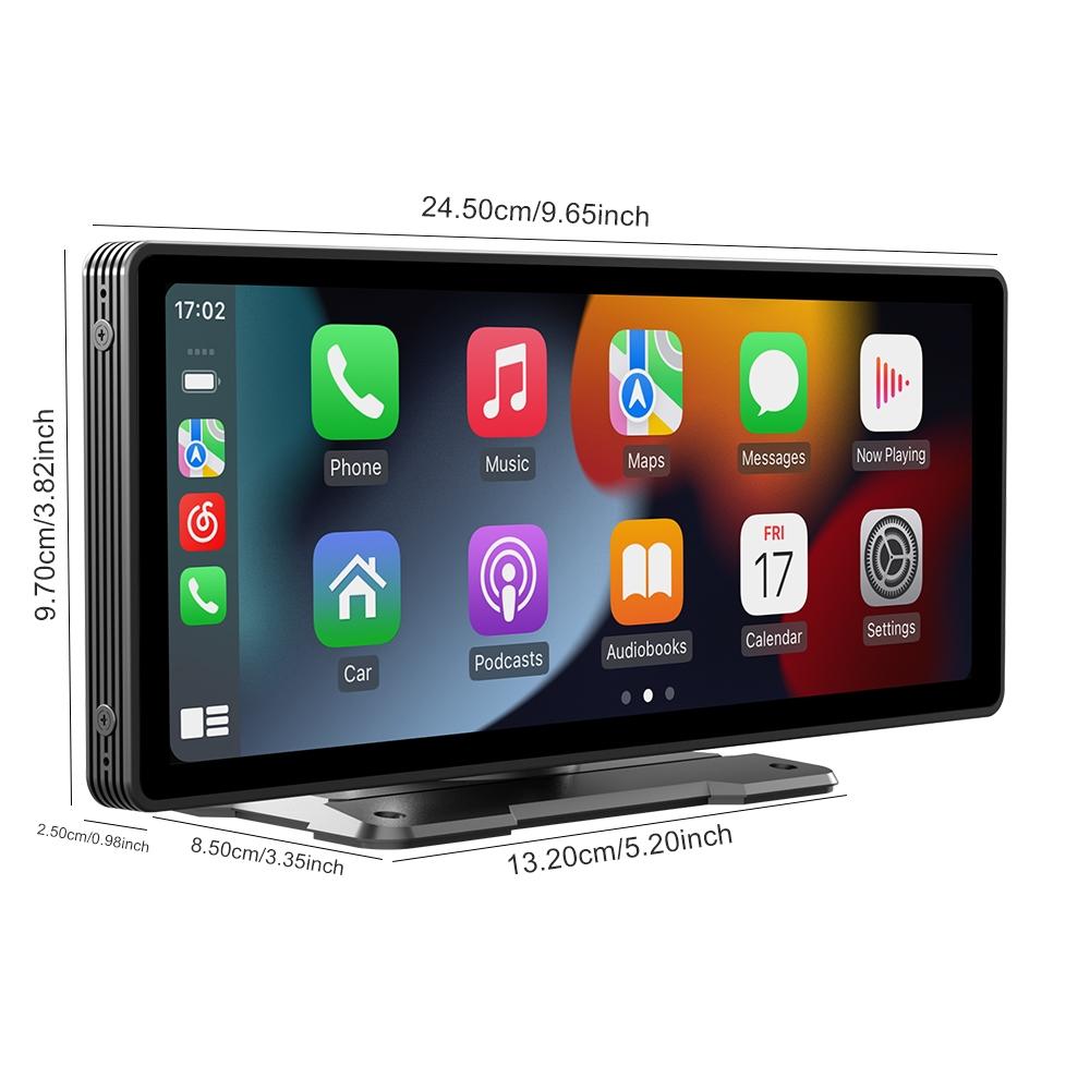 10.26 Inch Car Mp5 Player With Carplay / Android Auto - Portable Black