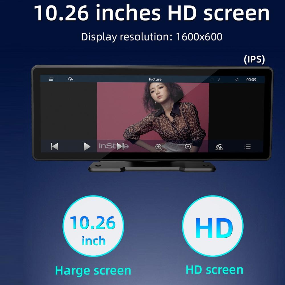 10.26 Inch Car Mp5 Player With Carplay / Android Auto - Portable Black
