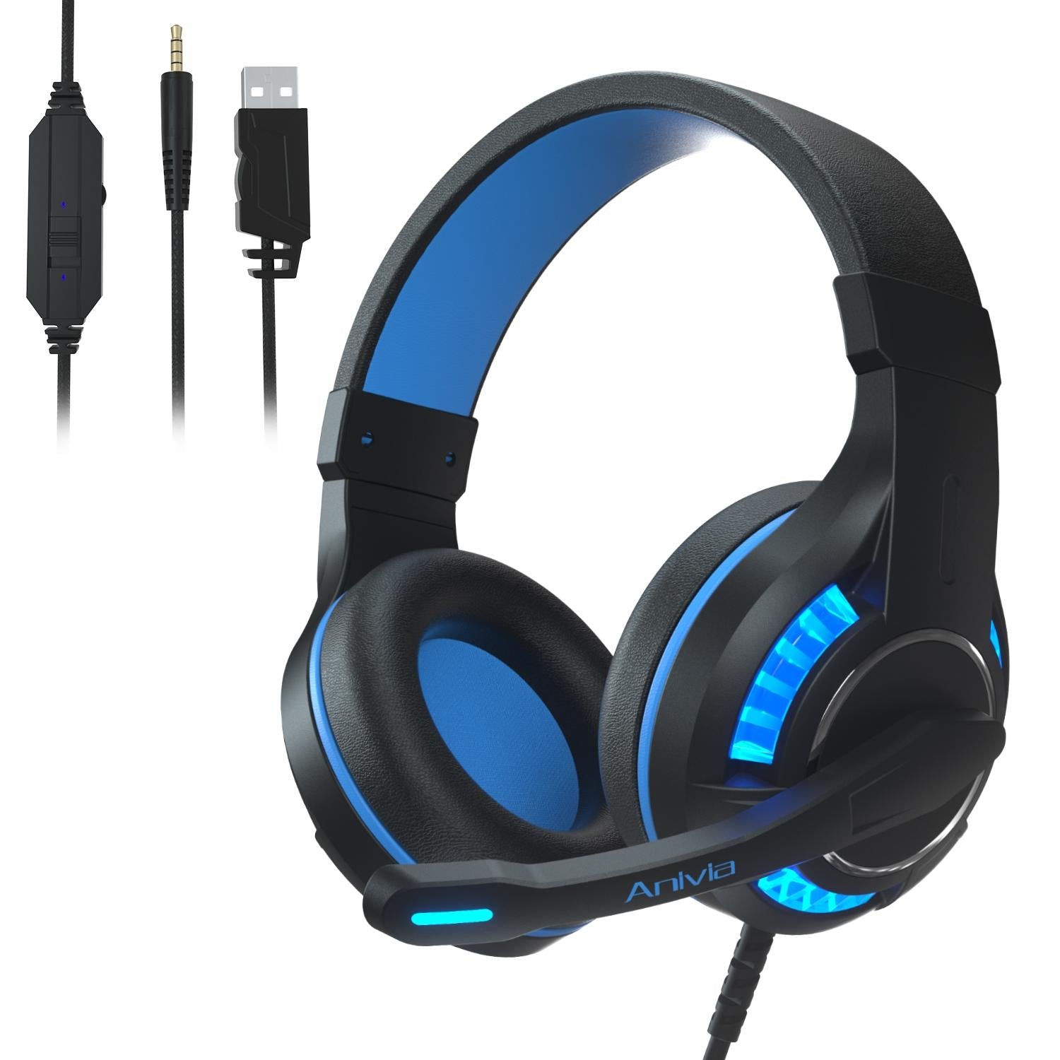 Adjustable Gaming Headset With Mic Black / Blue