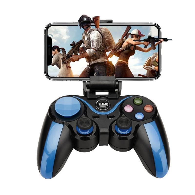 Wireless Bluetooth Game Handle for Android / Ios Phones with Holder - Blue / Black
