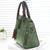 Designer Leather Crossbody Tote with Tassel for Women - Army Green