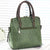 Designer Leather Crossbody Tote with Tassel for Women - Army Green