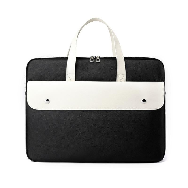 Stylish Pu Leather Laptop Bag - Briefcase Cover - Black - 14 Inch