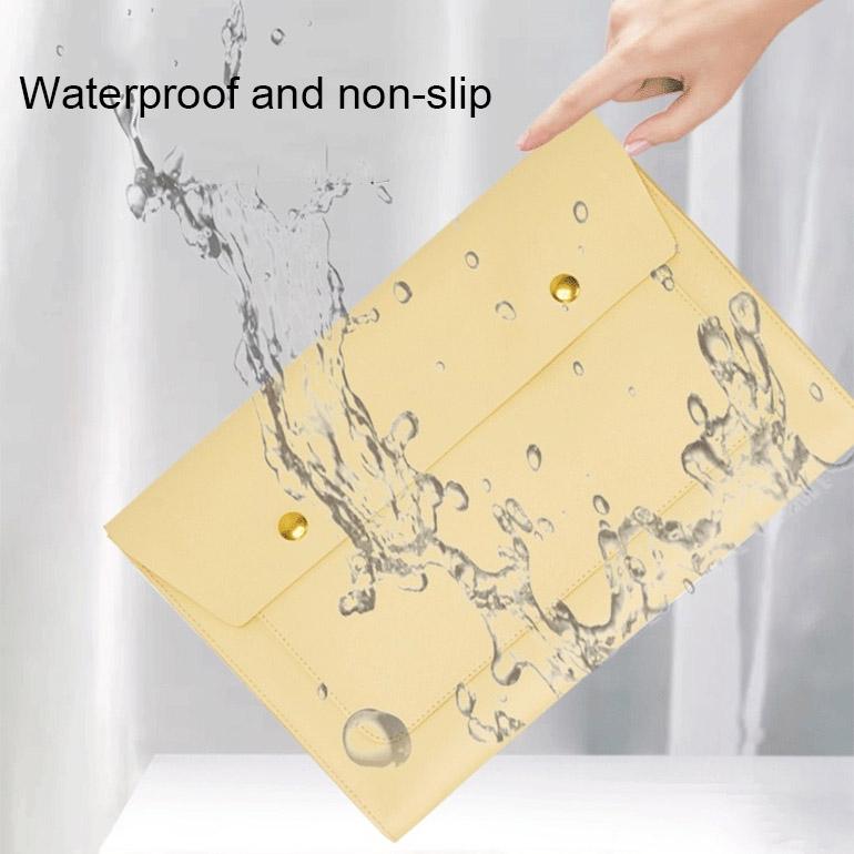 3-in-1 Waterproof Leather Laptop Liner Bag - 13 Inches - Light Grey