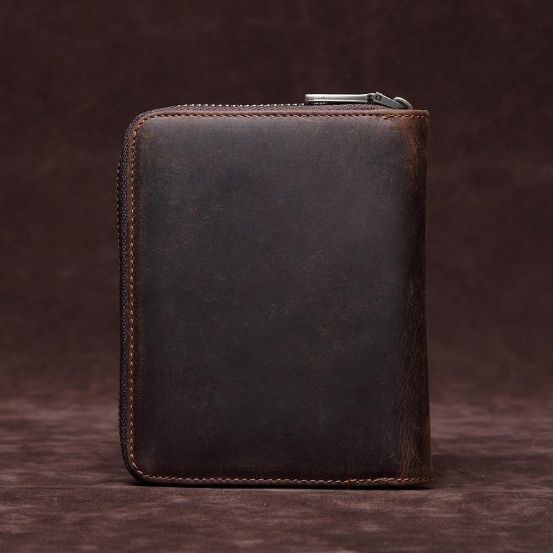 Dark Coffee Leather Passport / Card Holder - Rfid-protected