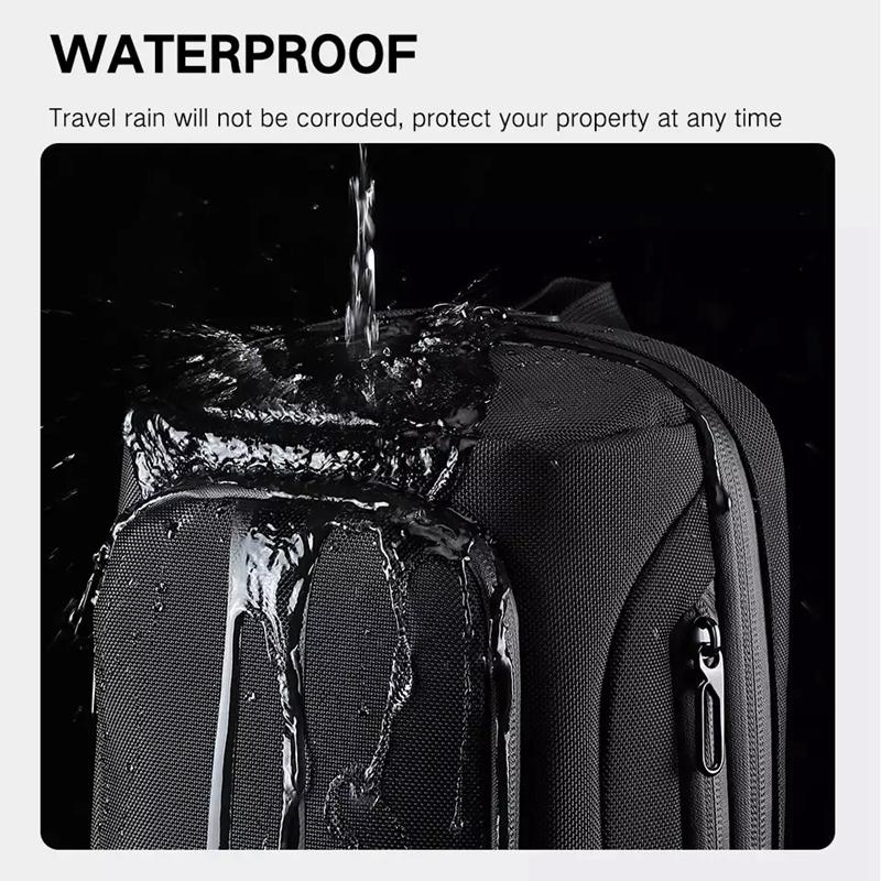 Waterproof Men Business Chest Bag With Usb Charging Port Anti Theft Shoulder Messenger Bag - Dark Blue