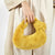Plush Rabbit Fleece Tote with Knotted Handles - Olive Green