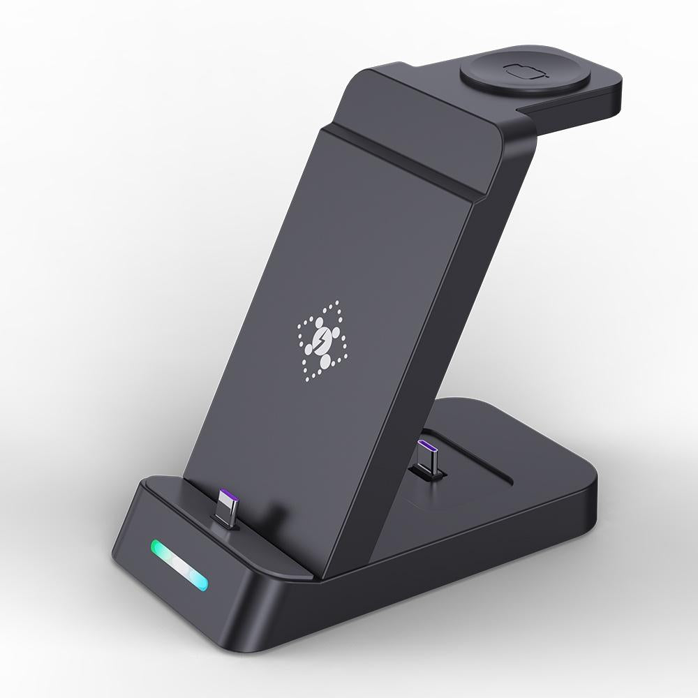 18W 3 In 1 Vertical Charging Stand For Samsung Watch And Galaxy Buds - White