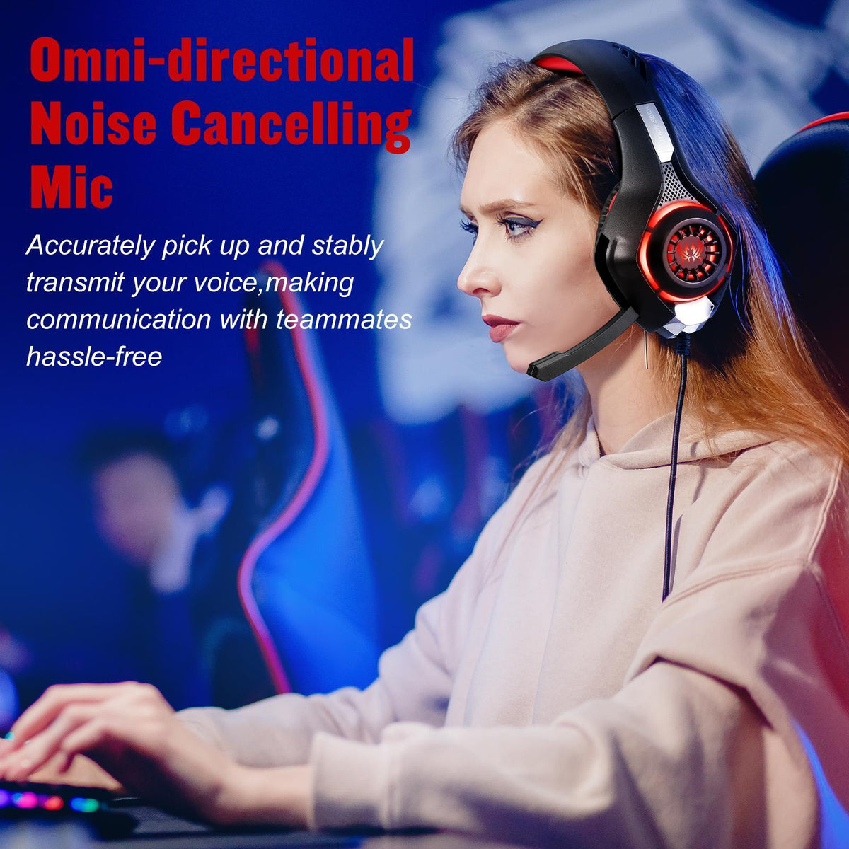 Omni Mic Gaming Headset 1.9M Length - Black Blue