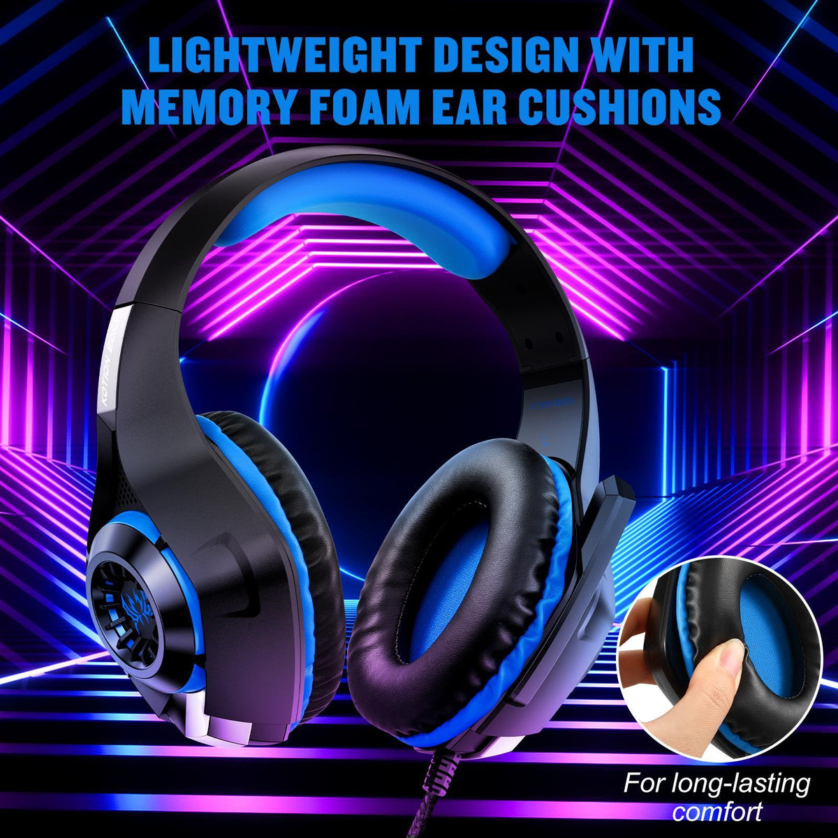 Omni Mic Gaming Headset 1.9M Length - Black Blue