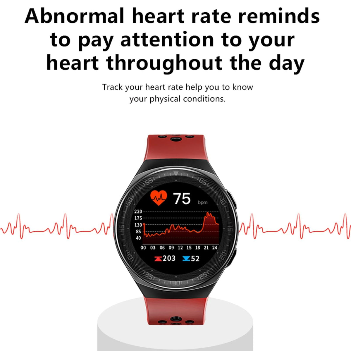 1.28 Inch Ip67 Waterproof Smart Watch With Bluetooth Call Sleep & Heart Rate Monitoring - Black