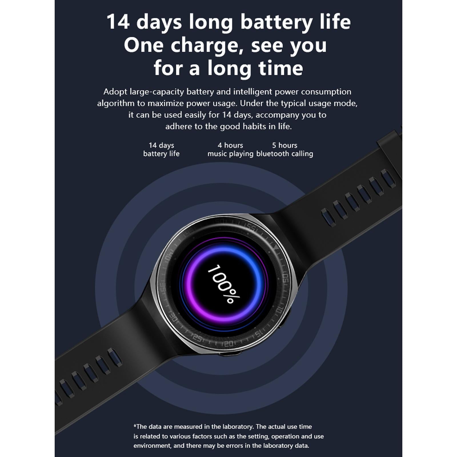 1.28 Inch Ip67 Waterproof Smart Watch With Bluetooth Call Sleep & Heart Rate Monitoring - Black