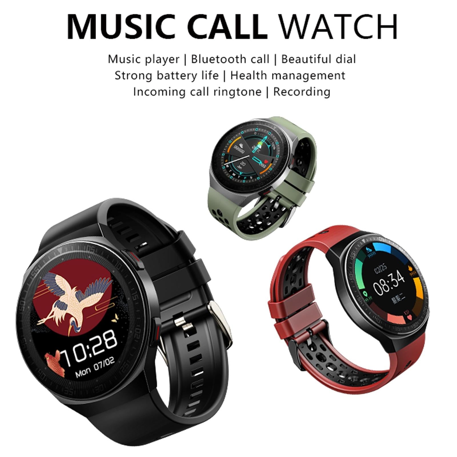 1.28 Inch Ip67 Waterproof Smart Watch With Bluetooth Call Sleep & Heart Rate Monitoring - Black