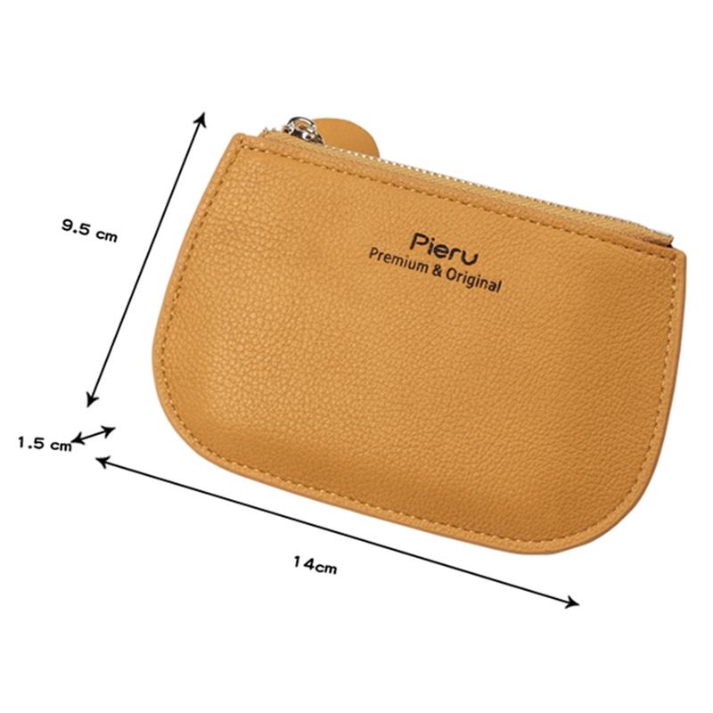 Ultra Thin Zippered Mini Wallet For Women Compact Coin Purse - Yellow