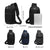 Waterproof Anti Theft Chest Bag With Usb Port Men Outdoor Messenger Bag Dark Blue