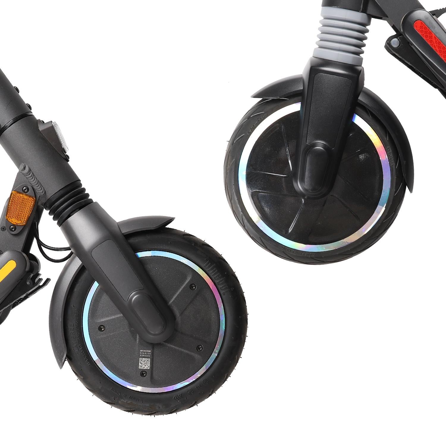 Blue Wheel Hub Sticker Set for Scooter / Bike / Electric Vehicle 2 Pcs - Silver Colorful