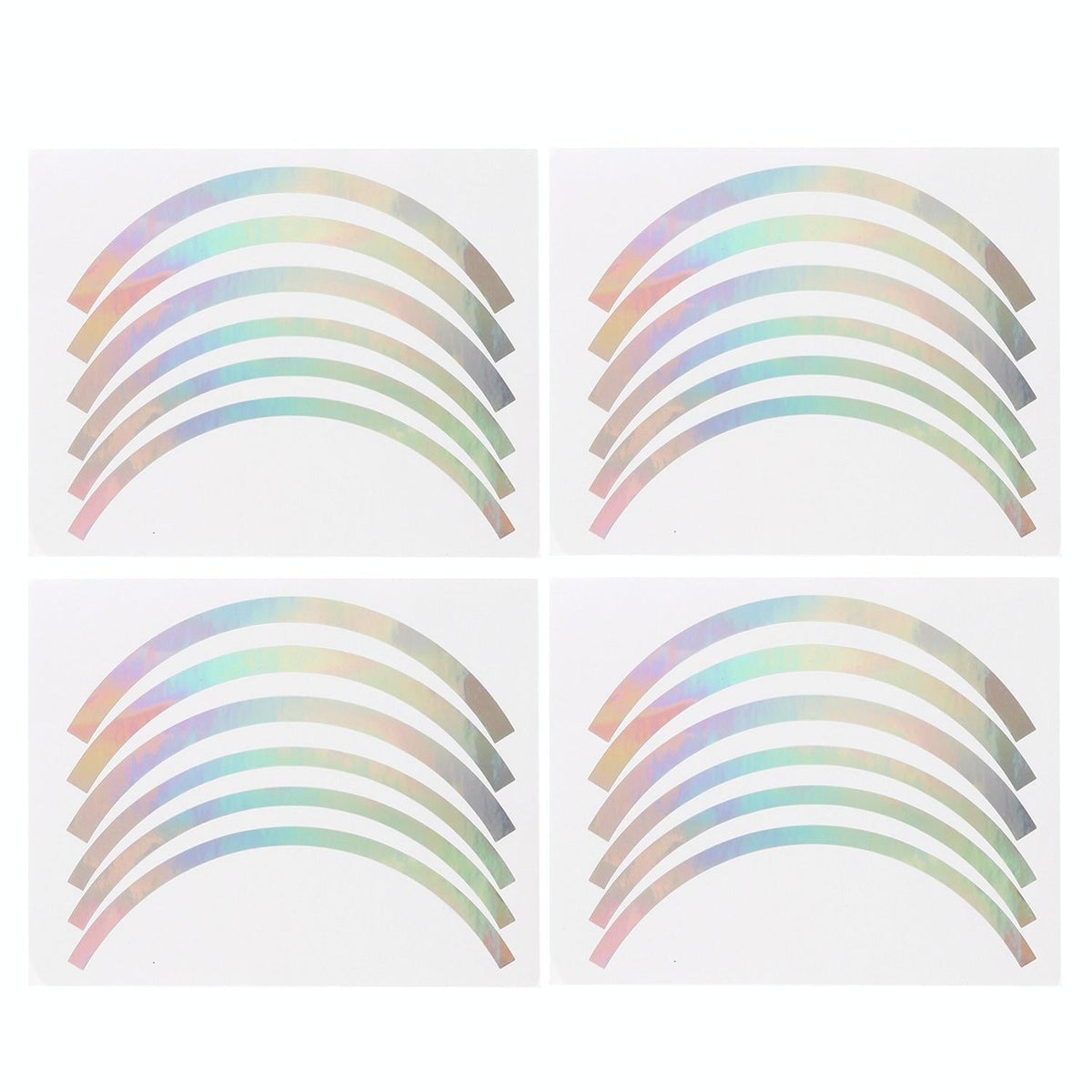 Blue Wheel Hub Sticker Set for Scooter / Bike / Electric Vehicle 2 Pcs - Silver Colorful