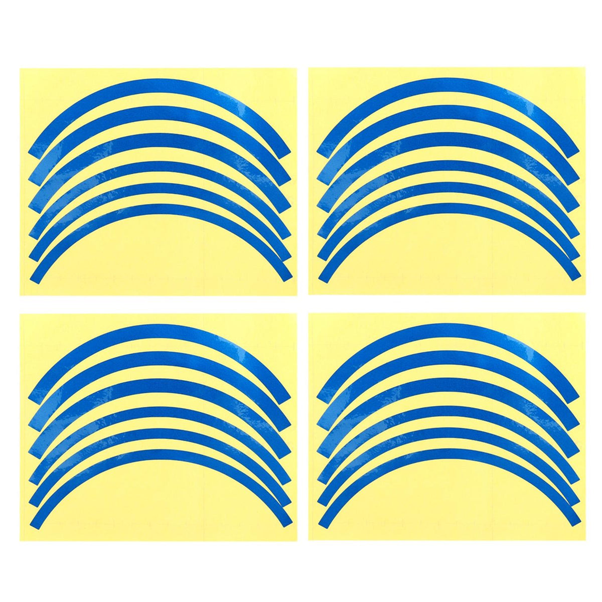 Blue Wheel Hub Sticker Set for Scooter / Bike / Electric Vehicle 2 Pcs - Silver Colorful