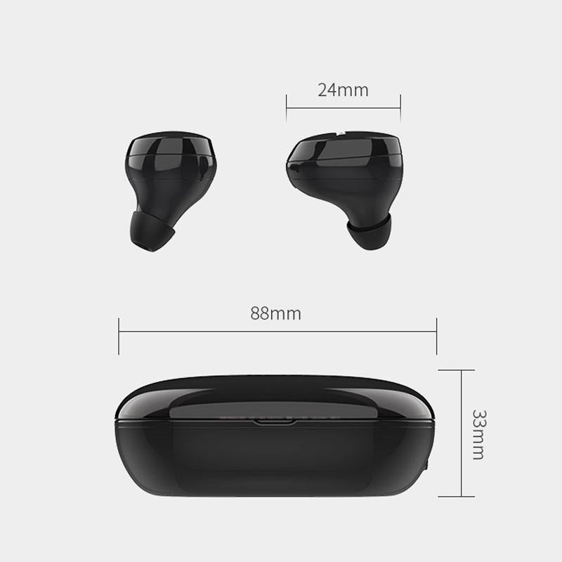 Waterproof Tws Bluetooth Earphones - Hd Stereo Sound - Black