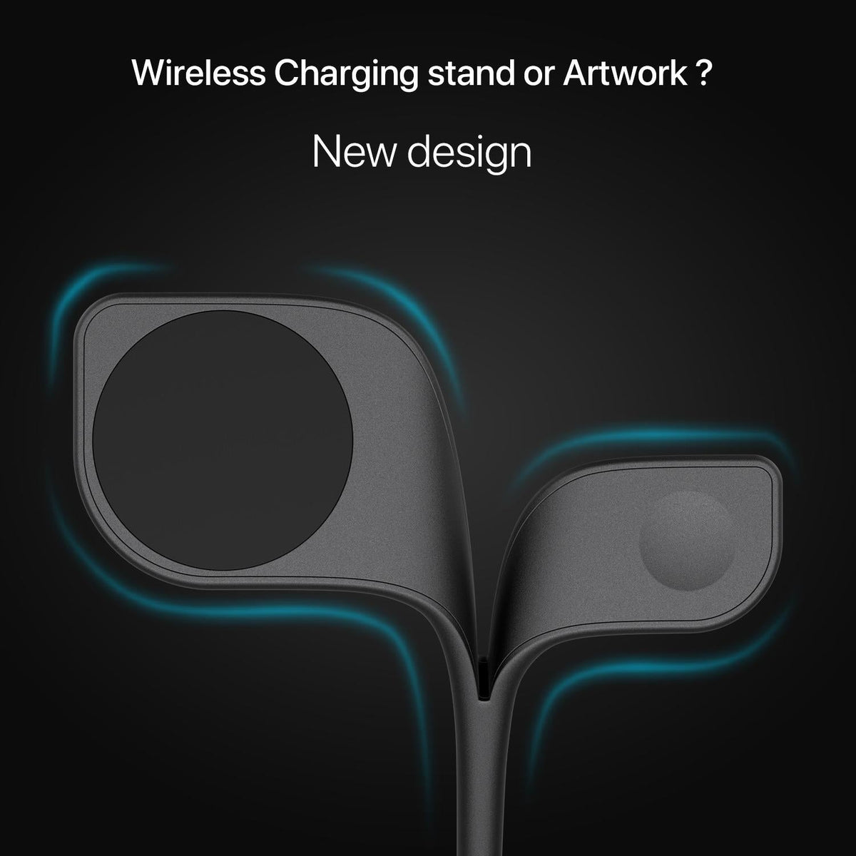 15W 5 In 1 Magnetic Wireless Charger With Stand - Black
