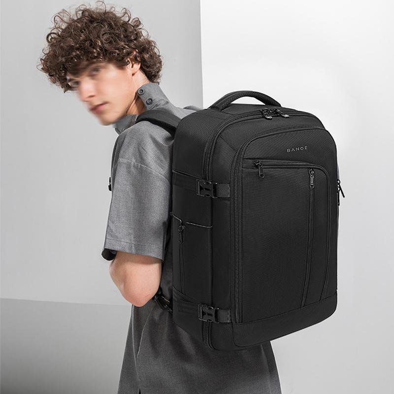 Large Capacity Men Backpack With Shoulder Strap Black