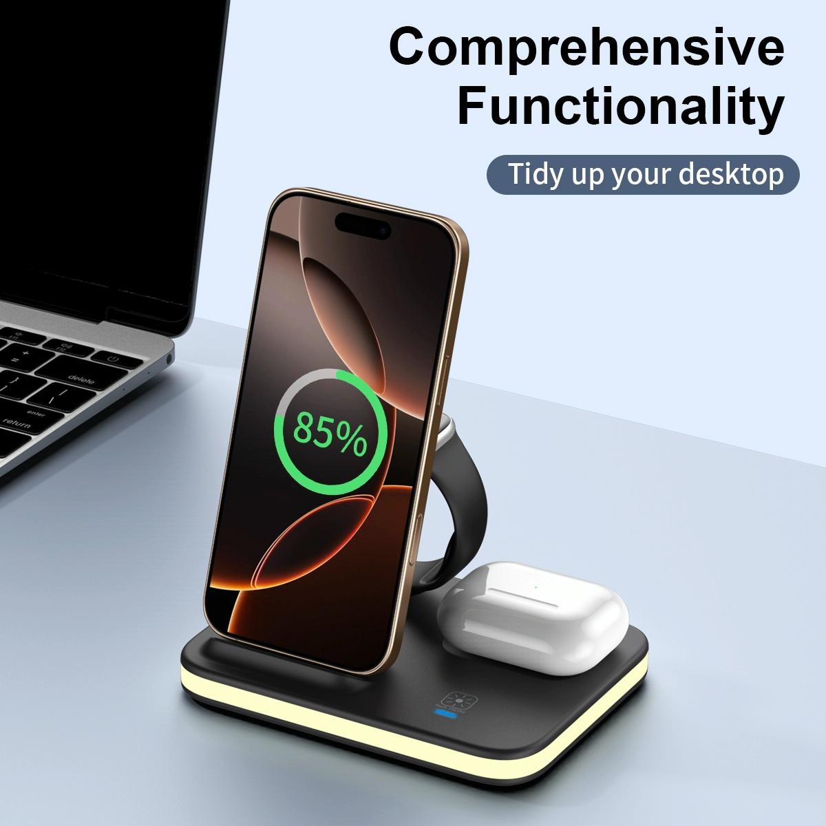 4 In 1 Magnetic Fast Wireless Charger - Gold