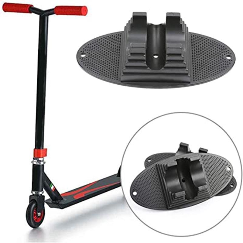 Children&#39;s Bicycle Parking Rack - Fixed Scooter Wheel Pad Black