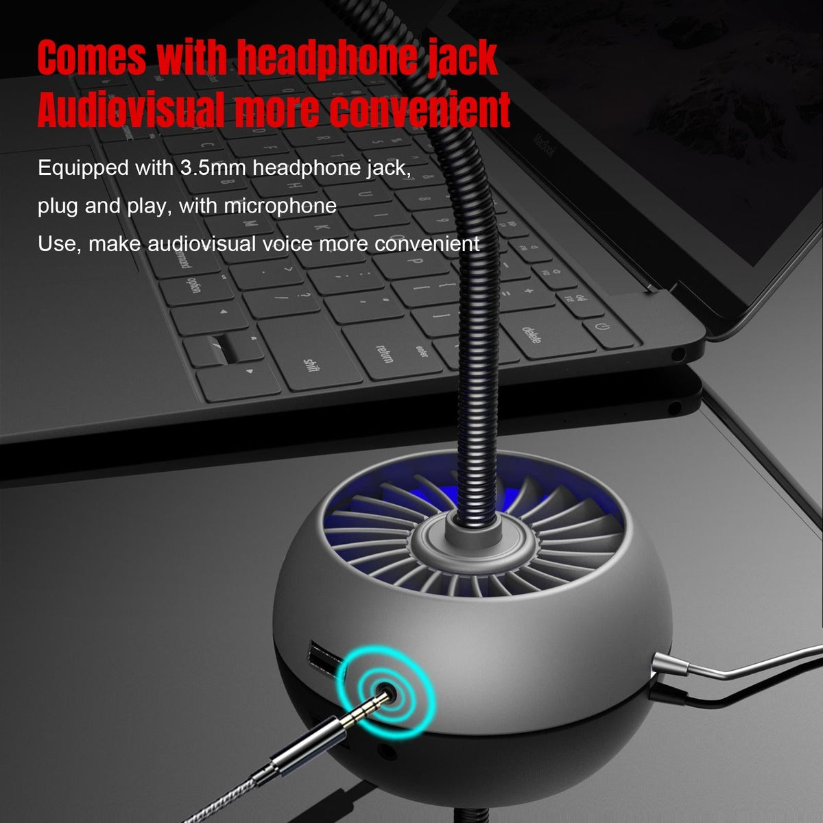 High-Quality Usb Noise-Cancelling Microphone - Black
