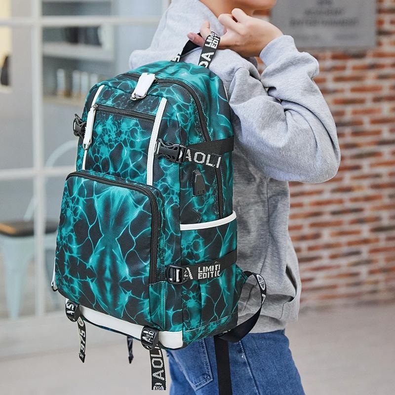 Student Waterproof Printed Backpack - Print Colour