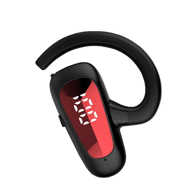 Digital Display Bluetooth Earphones - Bone Conduction Stereo - Black