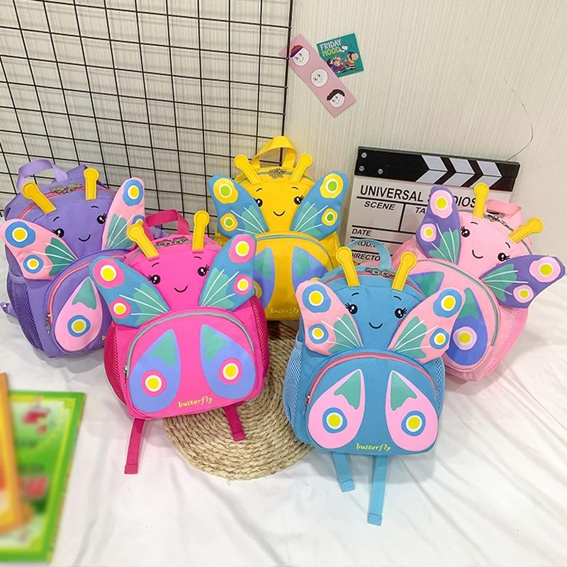 Girls' Butterfly Backpack - Compact and Colourful - Purple