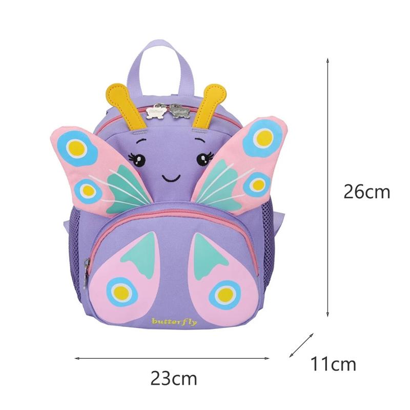 Girls' Butterfly Backpack - Compact and Colourful - Purple