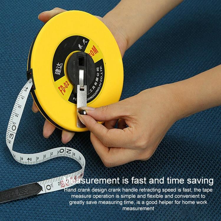 Hand-operated Soft Ruler for Construction Site Measurement - Fiber Leather Tape Measure - 30M