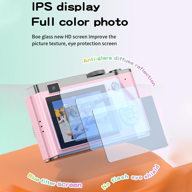 Retro Kids Camera With Dual-Lens 4K Hd Ccd - 2.4 Inch - White