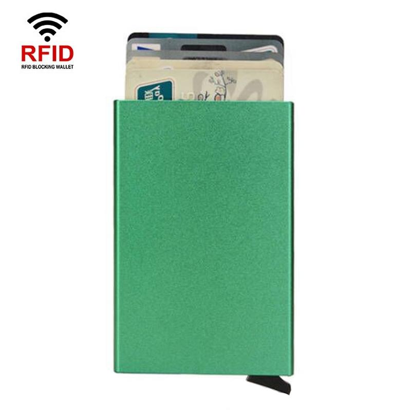 Metal Rfid Card Holder Wallet - Compact Design - Red