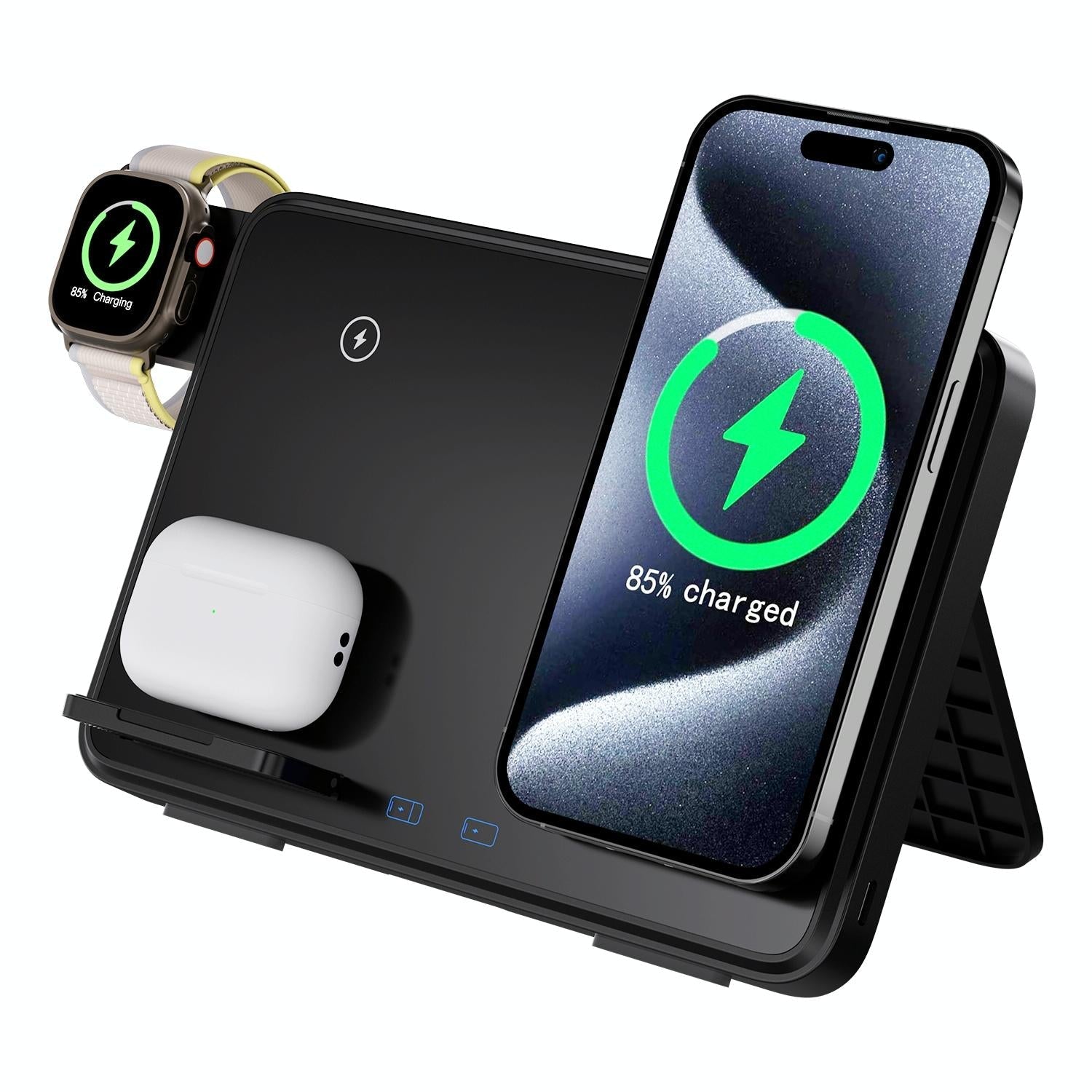 15W Magnetic Wireless Charger With Night Light - Black