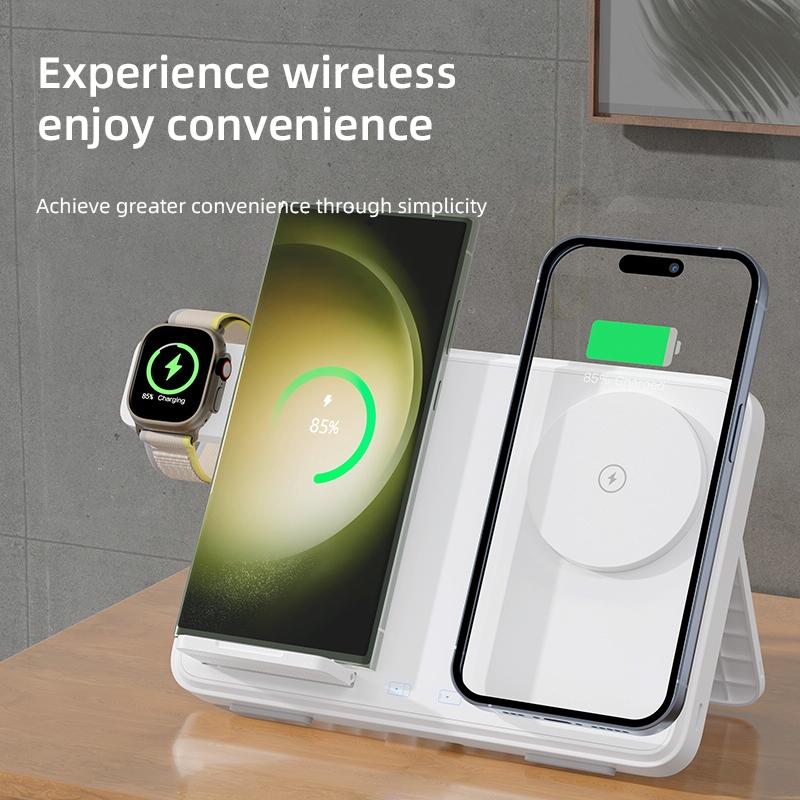 15W Magnetic Wireless Charger With Night Light - Black